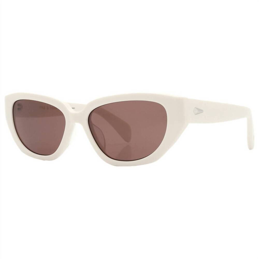 NEW RAG & BONE women's rnb1055/s vk6 cat eye sunglasses in white./ brown